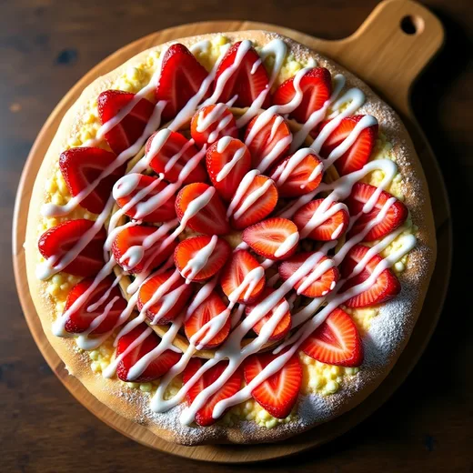 Pizza doce de morango